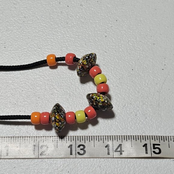 Handmade Boho Multicolor Beaded Black Cord Necklace Retro Jewelry Fashion Women - Picture 6 of 6